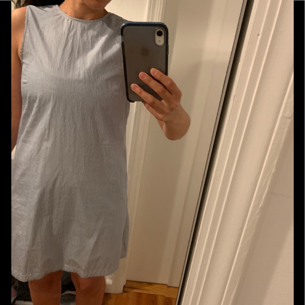 Theory blue and white stripe dress